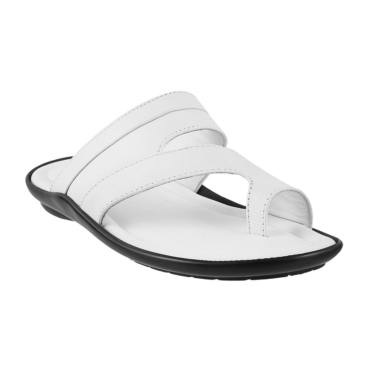 white chappals men's