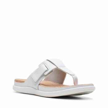 Clarks White Casual Slippers