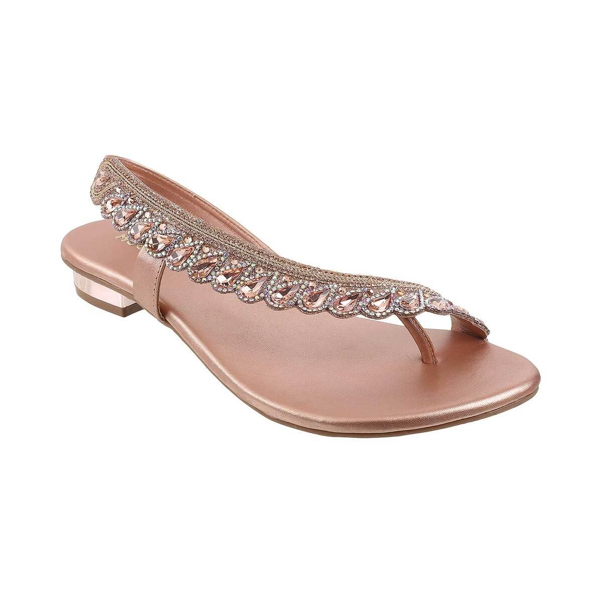 Buy Mochi Rose-Gold Wedding Sandals 