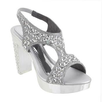 Haute Diva Silver Wedding Sandals
