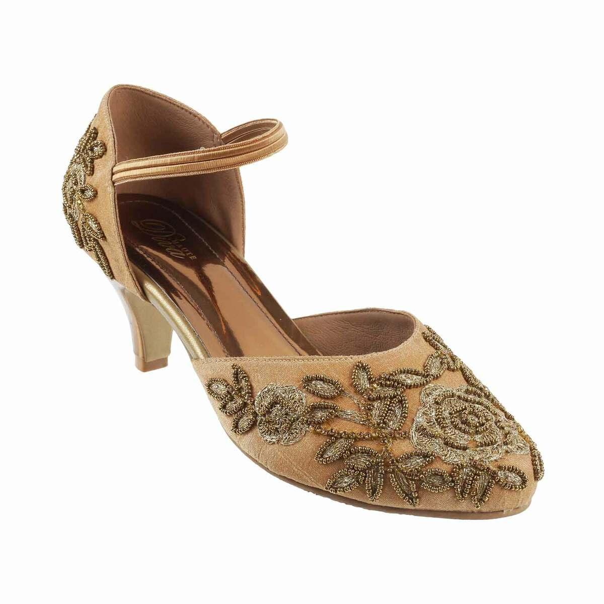 Haute Diva Antique-Gold Wedding Sandals 