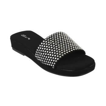 Cheemo Black Casual Slippers